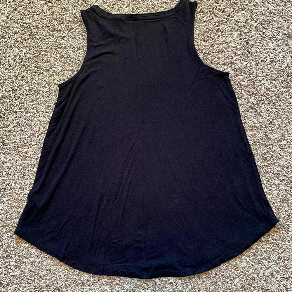 Old Navy Luxe Womens Black Basic Tank Top Full Length Medium - Picture 4 of 5